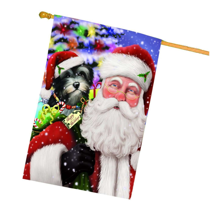 Christmas Holidays Havanese Dog with Santa Presents House Flag FLG104