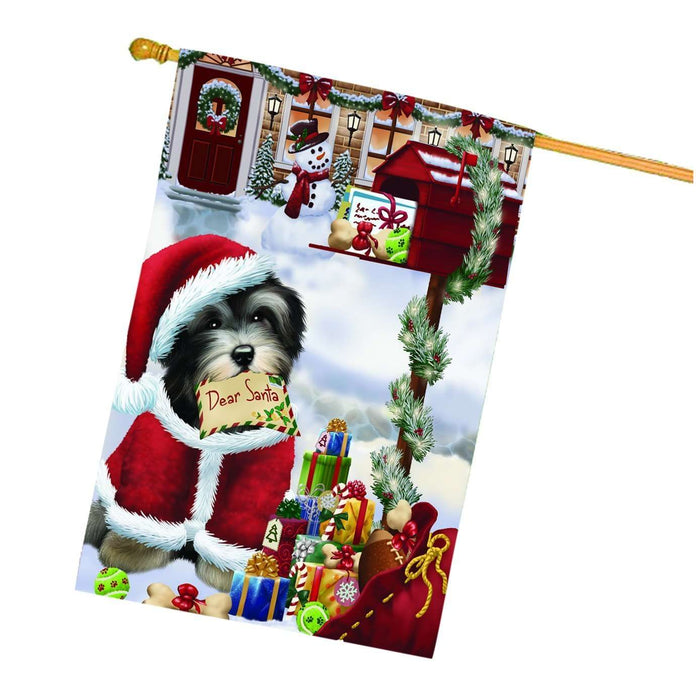 Christmas Holidays MailBox Havanese Dog Wearing Santa Hat House Flag FLG089