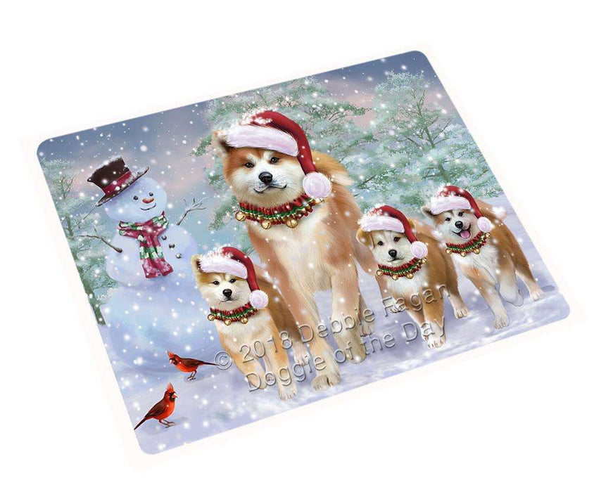 Christmas Running Family Dogs Akitas Dog Large Refrigerator / Dishwasher Magnet RMAG86178