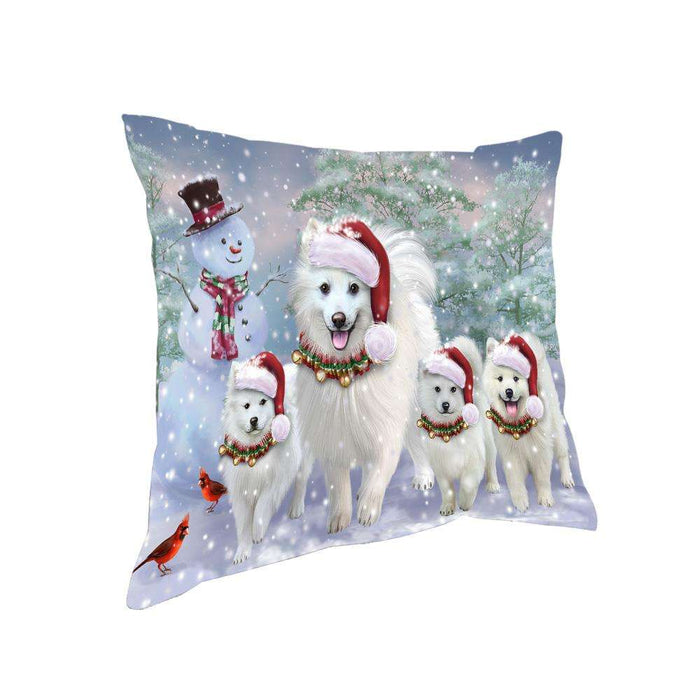 Christmas Running Family Dogs American Eskimos Dog Pillow PIL73492