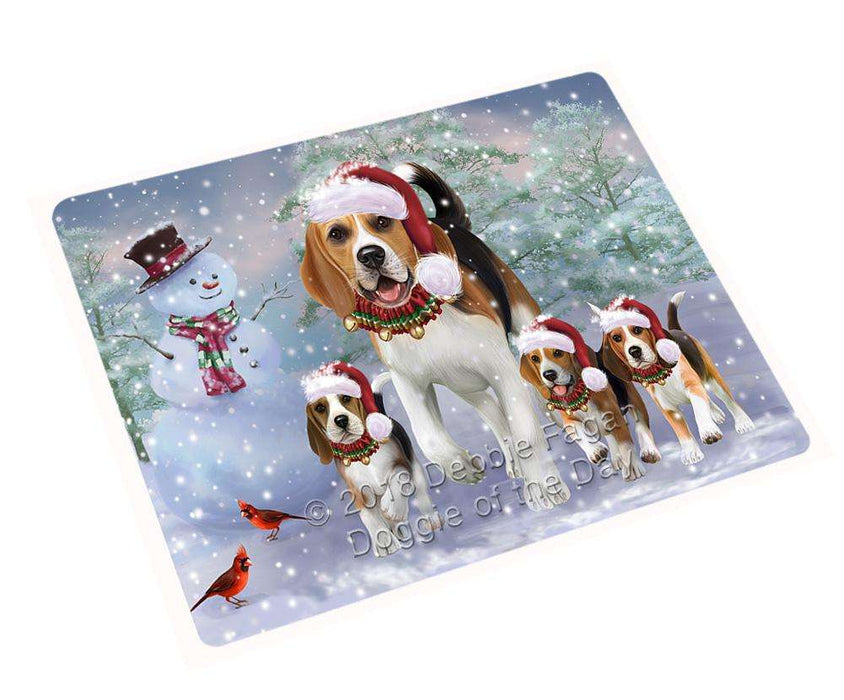 Christmas Running Family Dogs Beagles Dog Large Refrigerator / Dishwasher Magnet RMAG86190