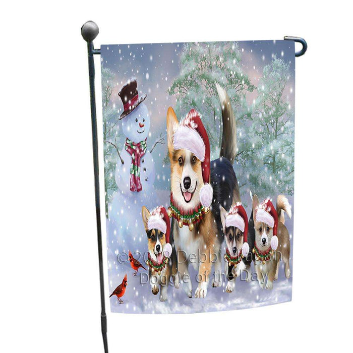 Christmas Running Family Dogs Corgis Dog Garden Flag GFLG54281