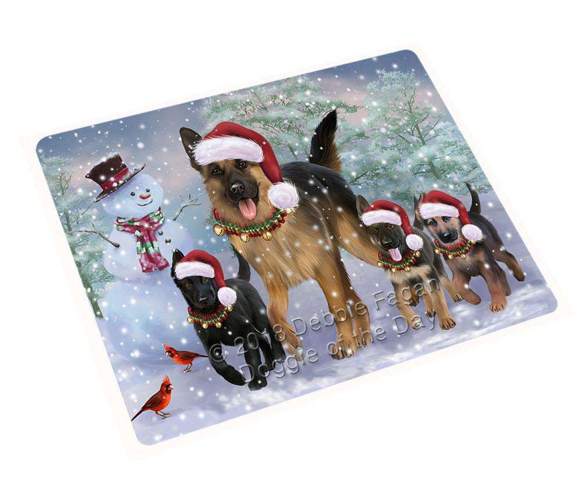 Christmas Running Family Dogs German Shepherds Dog Large Refrigerator / Dishwasher Magnet RMAG86214