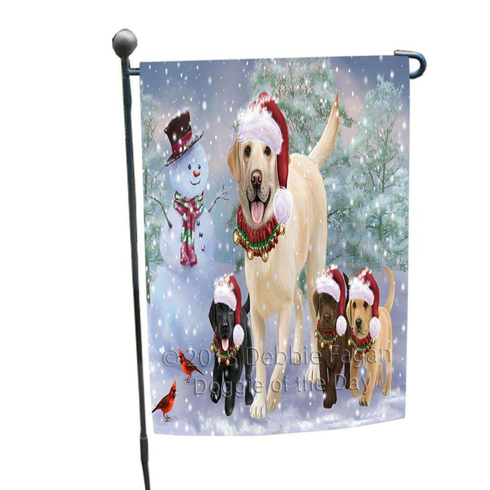 Christmas Running Family Dogs Labrador Retrievers Dog Garden Flag GFLG54286