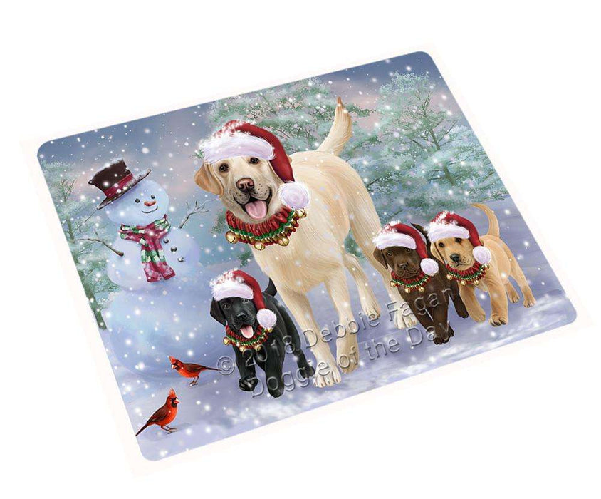 Christmas Running Family Dogs Labrador Retrievers Dog Large Refrigerator / Dishwasher Magnet RMAG86226