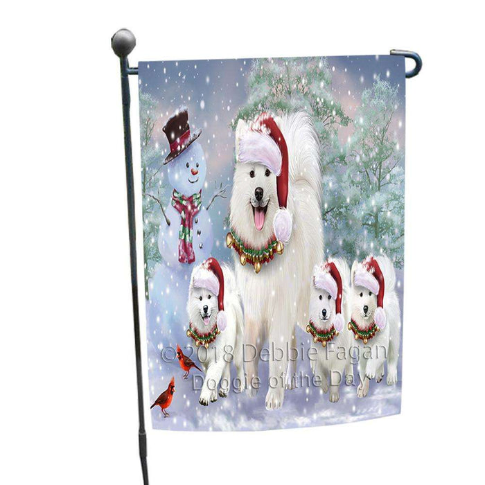 Christmas Running Family Dogs Samoyeds Dog Garden Flag GFLG54288