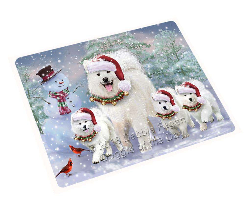 Christmas Running Family Dogs Samoyeds Dog Large Refrigerator / Dishwasher Magnet RMAG86238