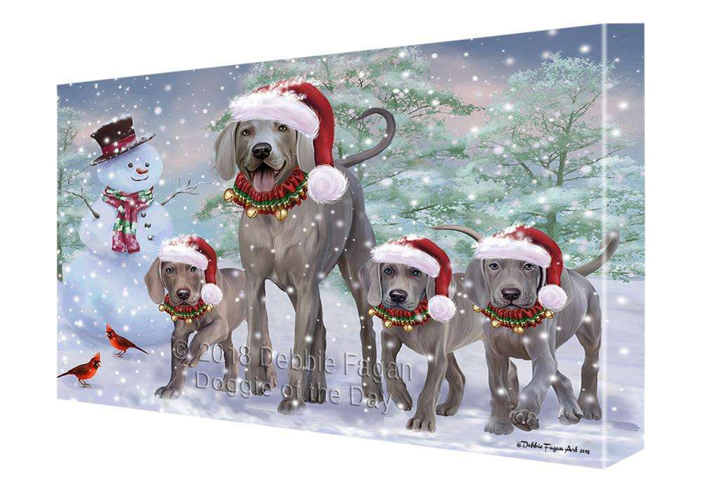 Christmas Running Family Dogs Weimaraners Dog Canvas Print Wall Art Décor CVS105902