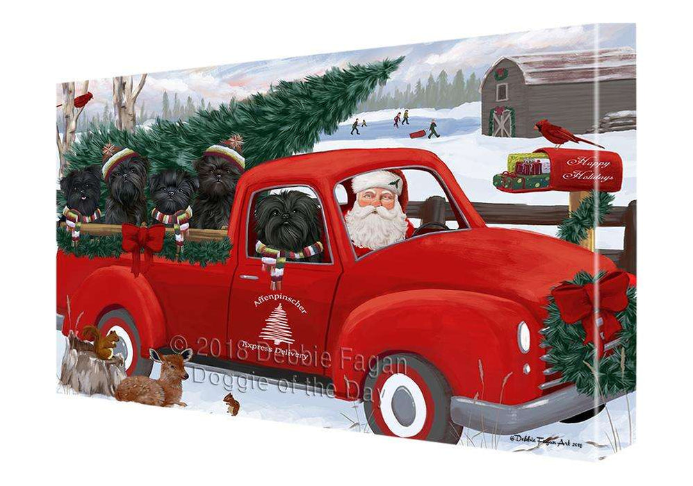 Christmas Santa Express Delivery Affenpinschers Dog Family Canvas Print Wall Art Décor CVS112823