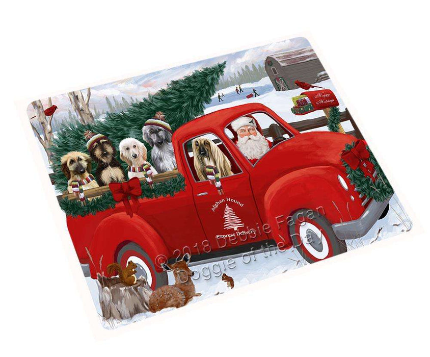 Christmas Santa Express Delivery Afghan Hounds Dog Family Large Refrigerator / Dishwasher Magnet RMAG90870
