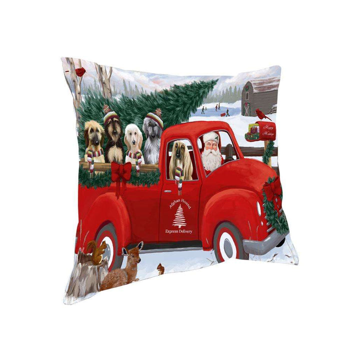 Christmas Santa Express Delivery Afghan Hounds Dog Family Pillow PIL76340