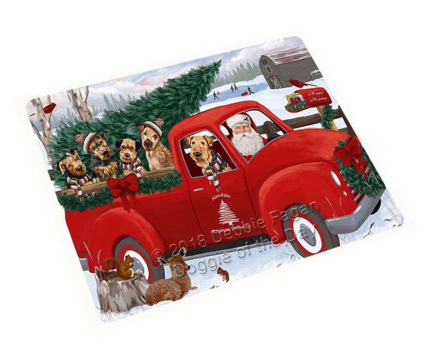 Christmas Santa Express Delivery Airedale Terriers Dog Family Large Refrigerator / Dishwasher Magnet RMAG90876
