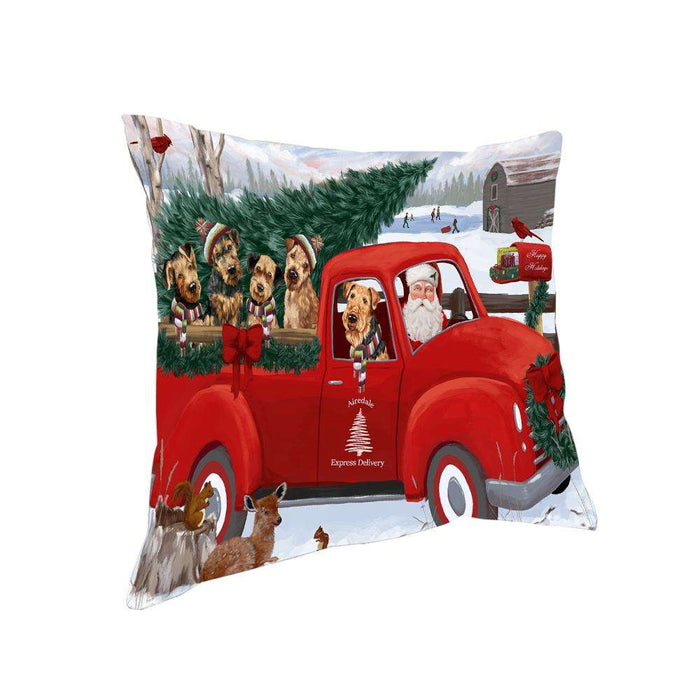 Christmas Santa Express Delivery Airedale Terriers Dog Family Pillow PIL76344