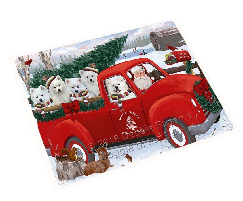 Christmas Santa Express Delivery American Eskimos Dog Family Magnet MAG69450 (Small 5.5" x 4.25")