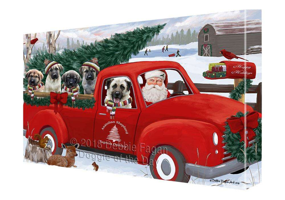 Christmas Santa Express Delivery Anatolian Shepherds Dog Family Canvas Print Wall Art Décor CVS112886