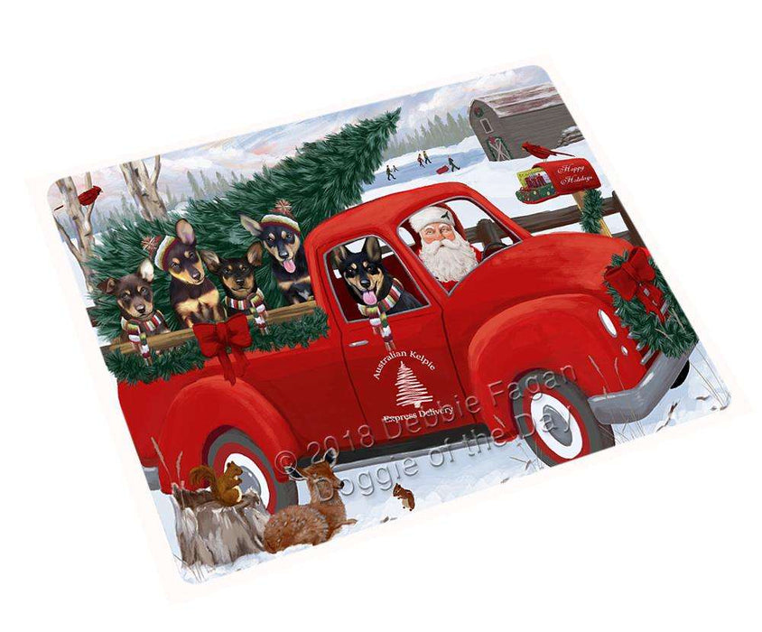 Christmas Santa Express Delivery Australian Kelpies Dog Family Cutting Board C69462