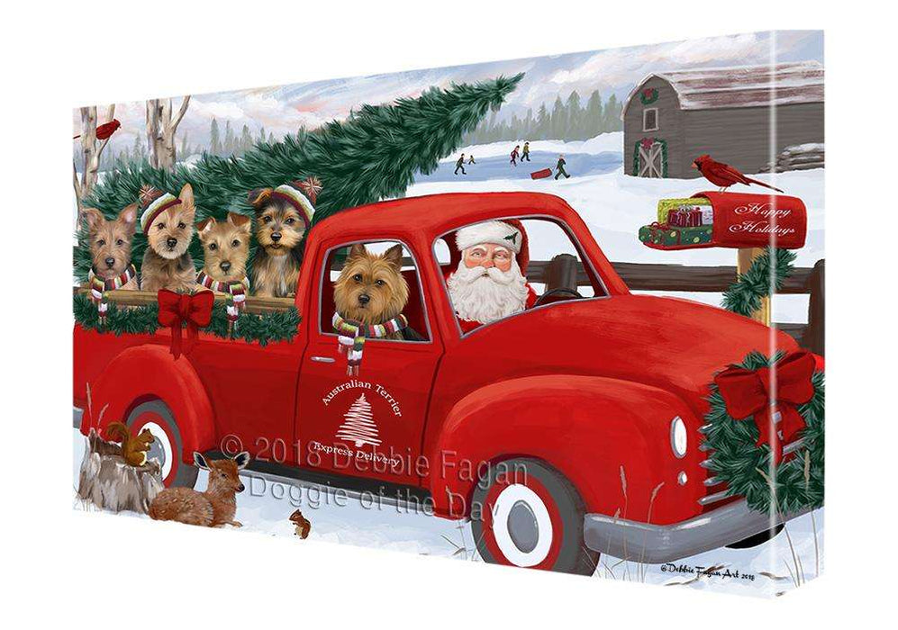 Christmas Santa Express Delivery Australian Terriers Dog Family Canvas Print Wall Art Décor CVS112922