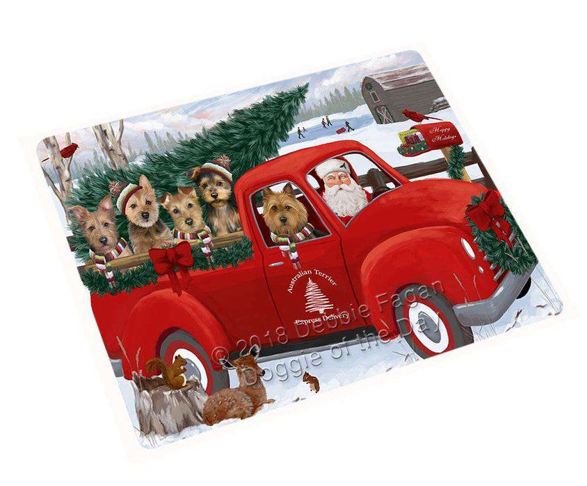 Christmas Santa Express Delivery Australian Terriers Dog Family Large Refrigerator / Dishwasher Magnet RMAG90930
