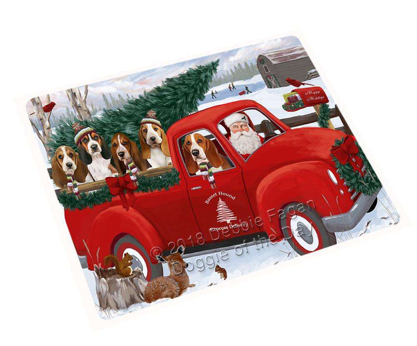 Christmas Santa Express Delivery Basset Hounds Dog Family Large Refrigerator / Dishwasher Magnet RMAG90936