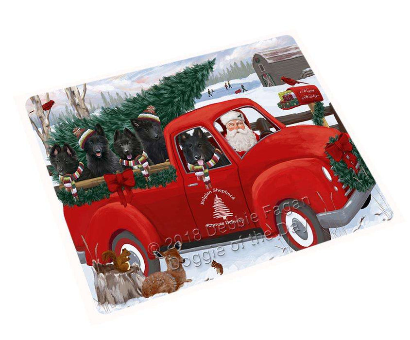 Christmas Santa Express Delivery Belgian Shepherds Dog Family Large Refrigerator / Dishwasher Magnet RMAG90948