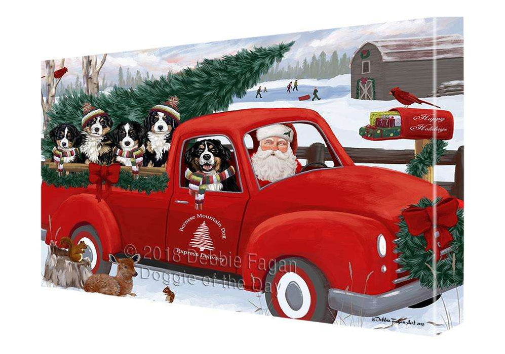 Christmas Santa Express Delivery Bernese Mountain Dogs Family Canvas Print Wall Art Décor CVS112976