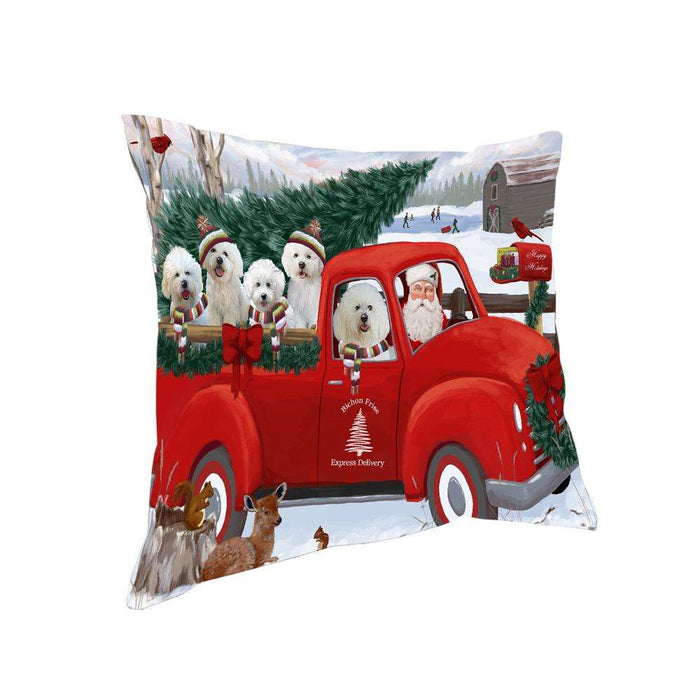 Christmas Santa Express Delivery Bichon Frises Dog Family Pillow PIL76408
