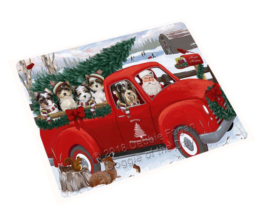 Christmas Santa Express Delivery Biewer Terriers Dog Family Cutting Board C69492