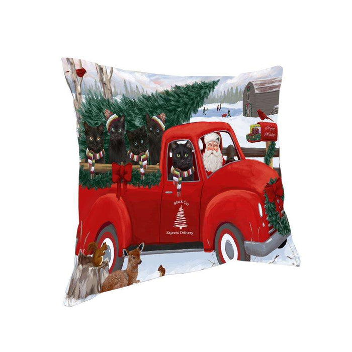 Christmas Santa Express Delivery Black Cats Family Pillow PIL76416