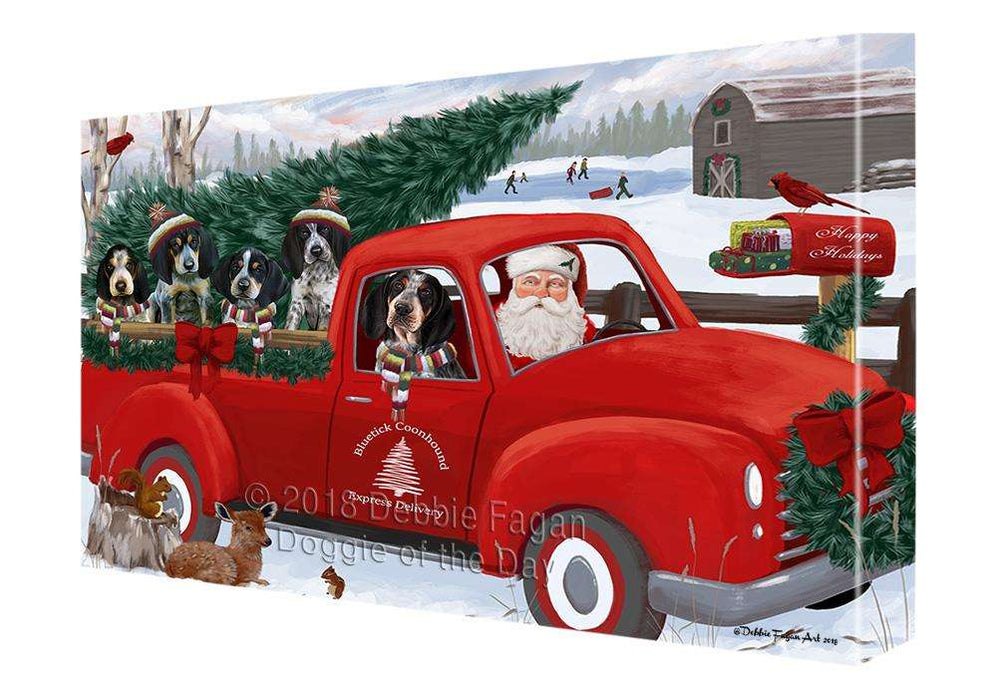 Christmas Santa Express Delivery Bluetick Coonhounds Dog Family Canvas Print Wall Art Décor CVS113021