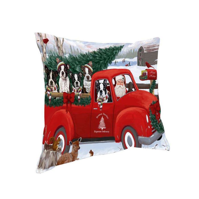 Christmas Santa Express Delivery Boston Terriers Dog Family Pillow PIL76432