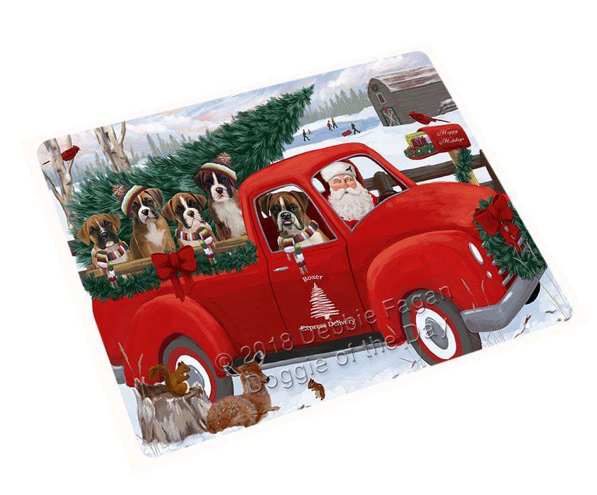 Christmas Santa Express Delivery Boxers Dog Family Magnet MAG69510 (Small 5.5" x 4.25")