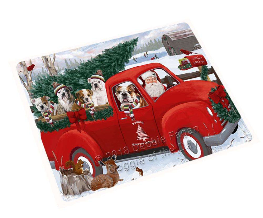 Christmas Santa Express Delivery Bulldogs Family Large Refrigerator / Dishwasher Magnet RMAG91032