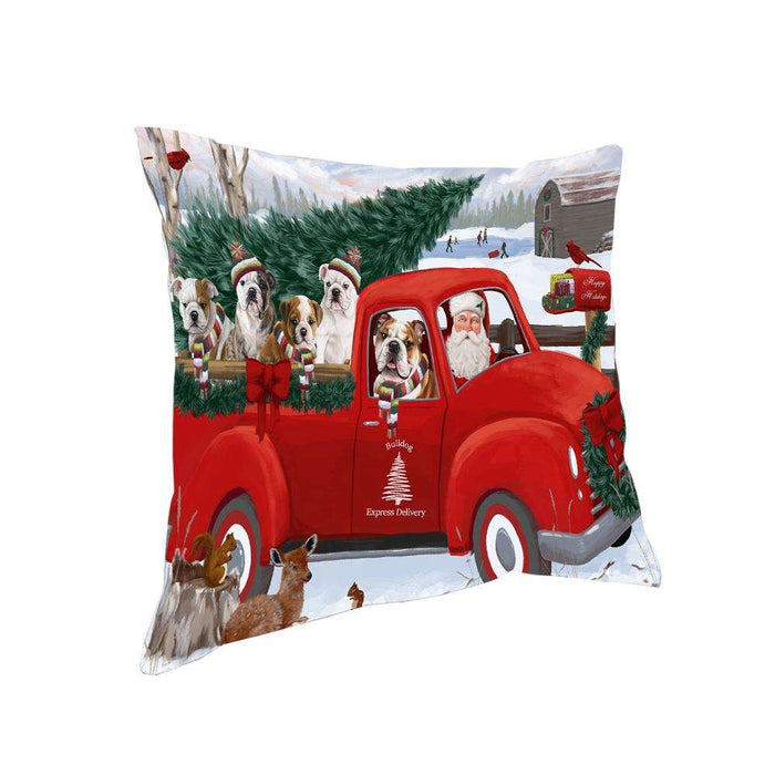 Christmas Santa Express Delivery Bulldogs Family Pillow PIL76448