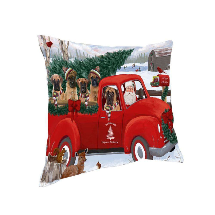 Christmas Santa Express Delivery Bullmastiffs Dog Family Pillow PIL76452
