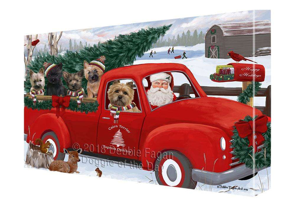 Christmas Santa Express Delivery Cairn Terriers Dog Family Canvas Print Wall Art Décor CVS113093