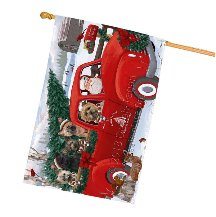 Christmas Santa Express Delivery Cairn Terriers Dog Family House Flag FLG55225