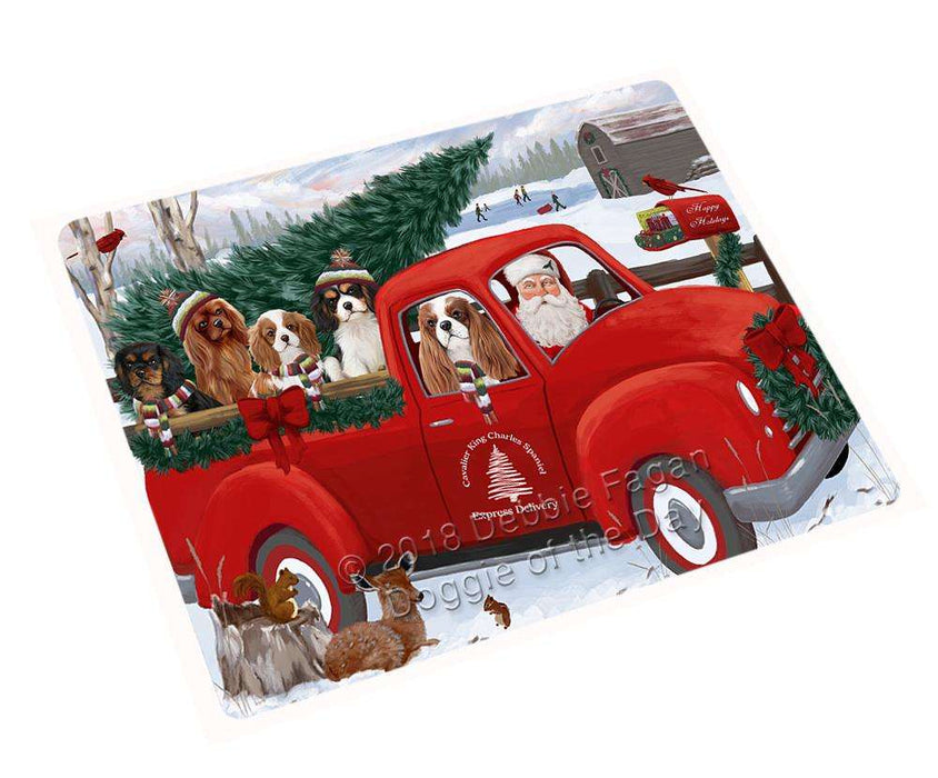 Christmas Santa Express Delivery Cavalier King Charles Spaniels Dog Family Large Refrigerator / Dishwasher Magnet RMAG91050