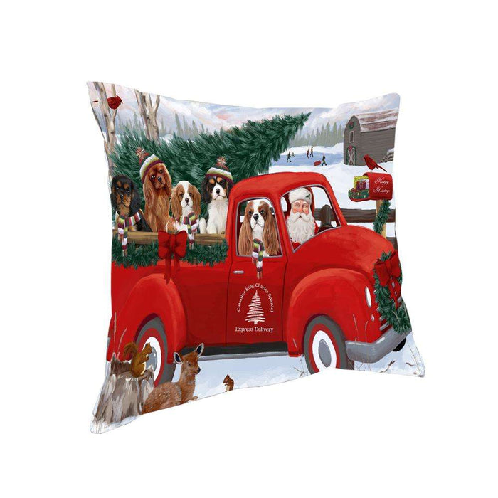 Christmas Santa Express Delivery Cavalier King Charles Spaniels Dog Family Pillow PIL76460
