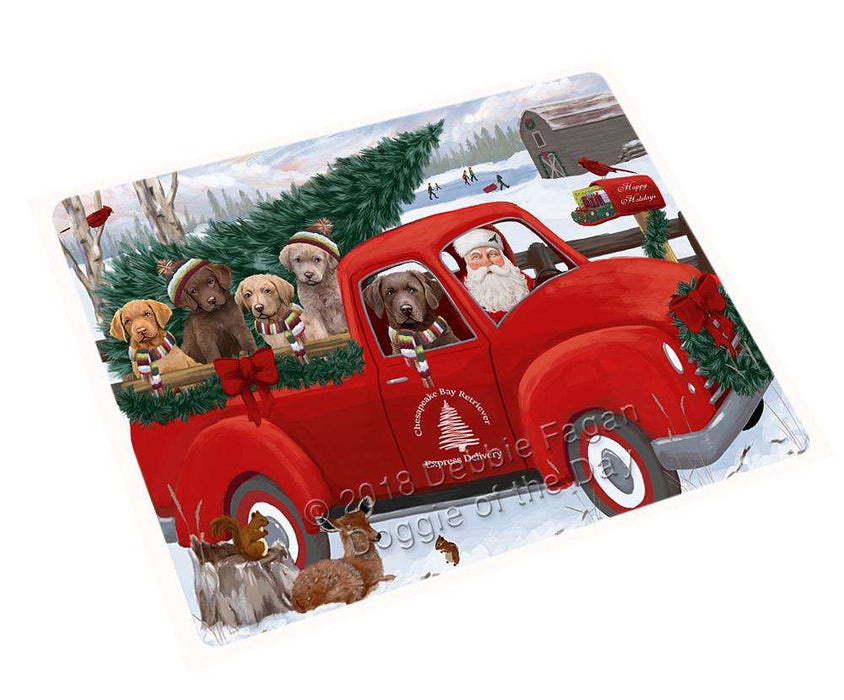 Christmas Santa Express Delivery Chesapeake Bay Retrievers Dog Family Large Refrigerator / Dishwasher Magnet RMAG91056
