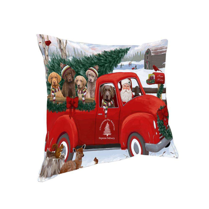 Christmas Santa Express Delivery Chesapeake Bay Retrievers Dog Family Pillow PIL76464