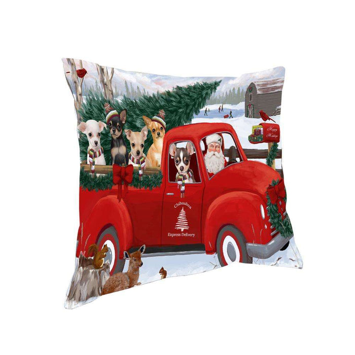 Christmas Santa Express Delivery Chihuahuas Dog Family Pillow PIL76468