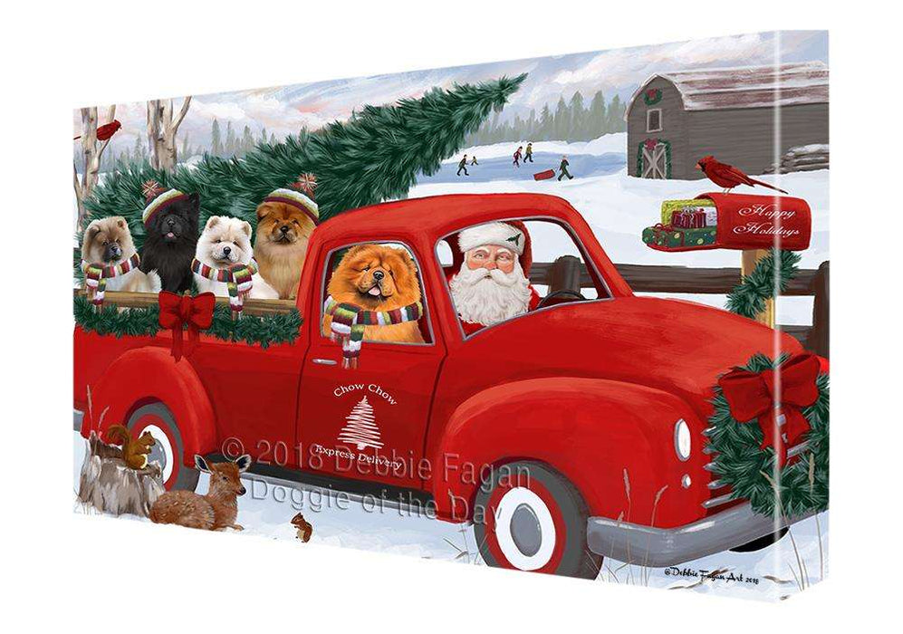 Christmas Santa Express Delivery Chow Chows Dog Family Canvas Print Wall Art Décor CVS113129