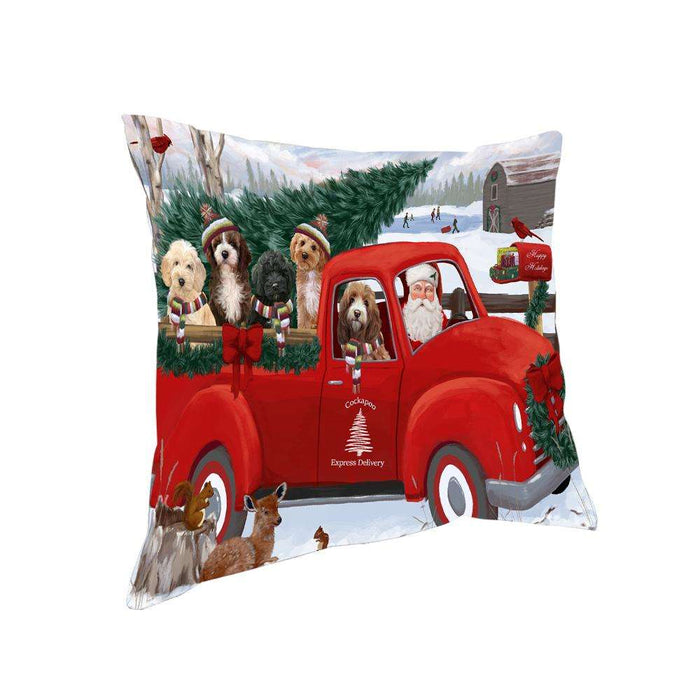 Christmas Santa Express Delivery Cockapoos Dog Family Pillow PIL76476