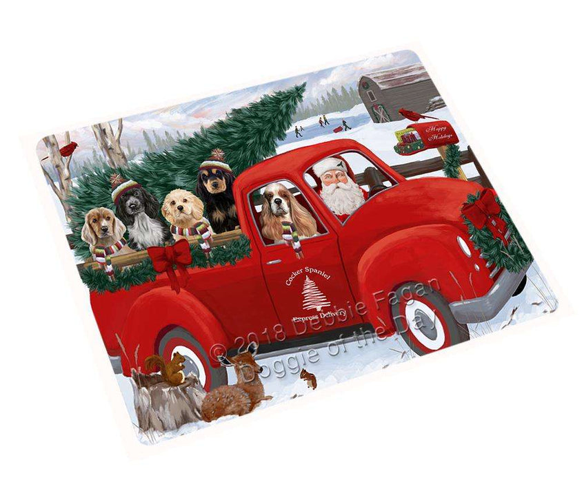 Christmas Santa Express Delivery Cocker Spaniels Dog Family Large Refrigerator / Dishwasher Magnet RMAG91080