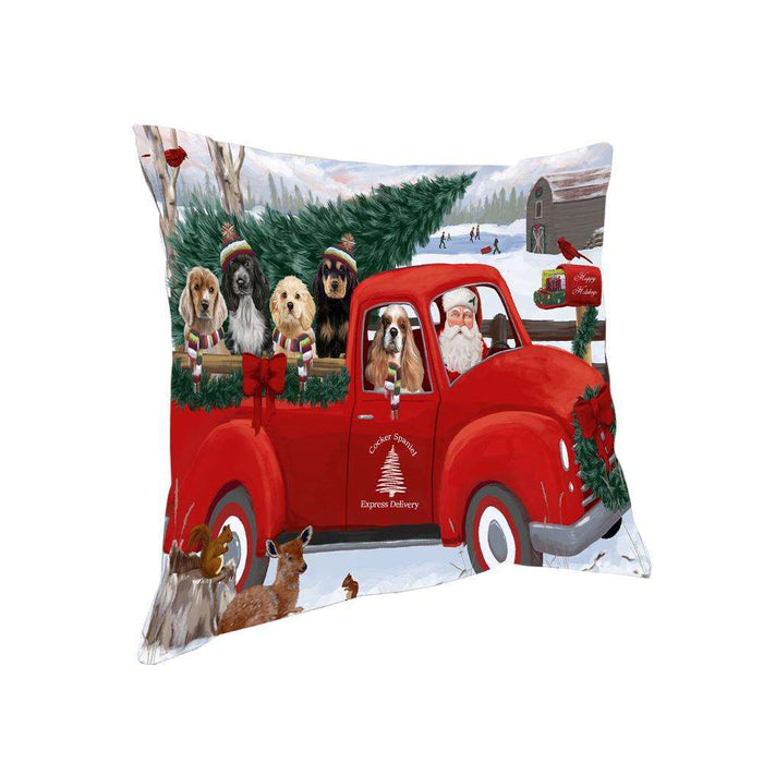 Christmas Santa Express Delivery Cocker Spaniels Dog Family Pillow PIL76480