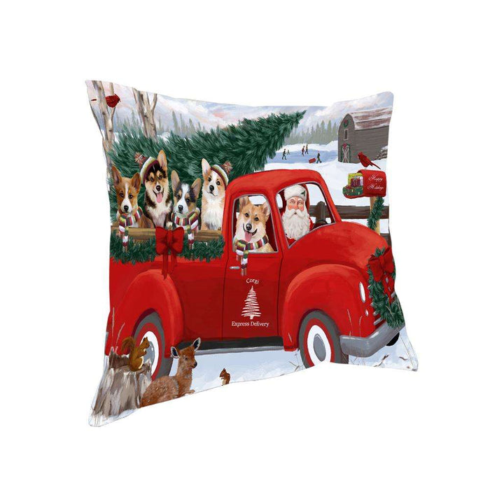 Christmas Santa Express Delivery Corgis Dog Family Pillow PIL76484