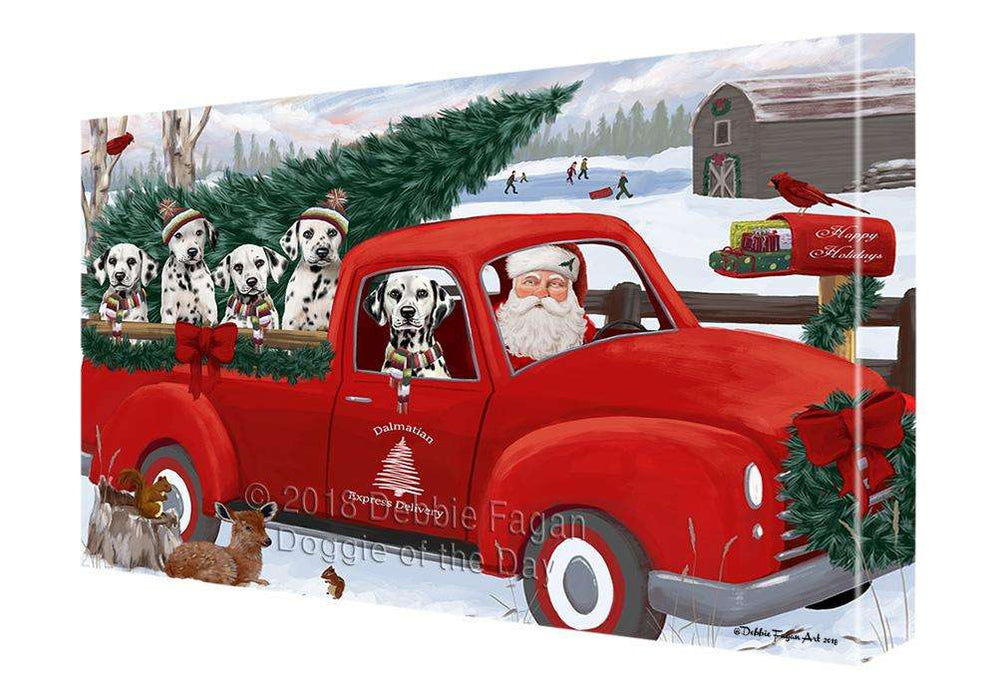 Christmas Santa Express Delivery Dalmatians Dog Family Canvas Print Wall Art Décor CVS113174