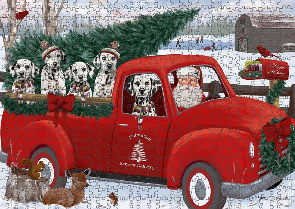 Christmas Santa Express Delivery Dalmatians Dog Family Puzzle with Photo Tin PUZL87300