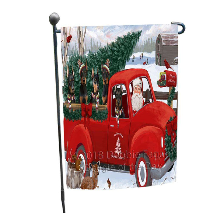 Christmas Santa Express Delivery Doberman Pinschers Dog Family Garden Flag GFLG55099