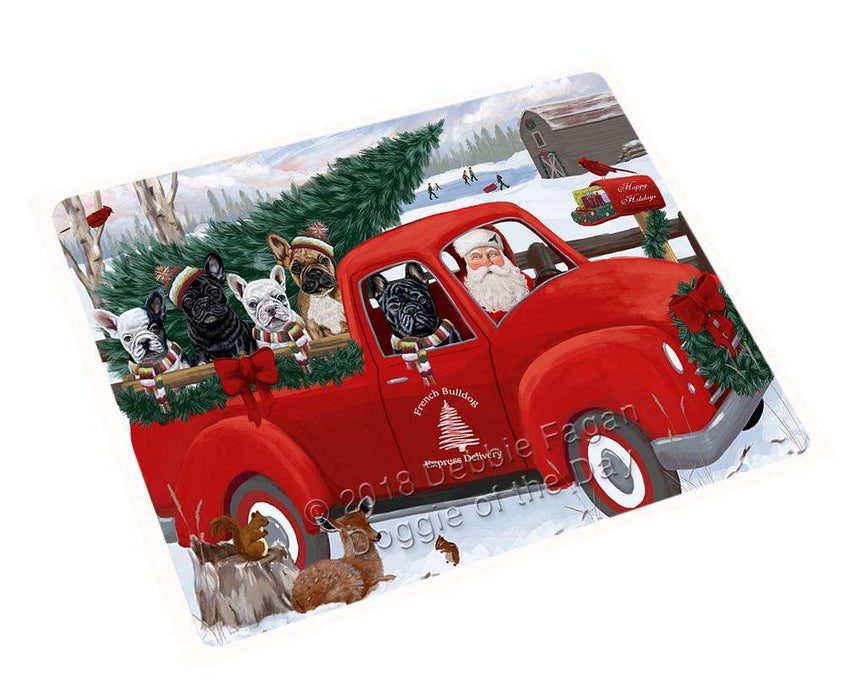 Christmas Santa Express Delivery French Bulldogs Family Large Refrigerator / Dishwasher Magnet RMAG91110